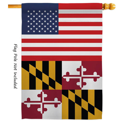 American and Maryland House Flag