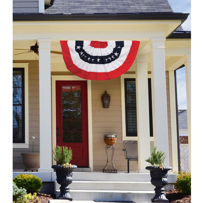 American Flag Embroidered Bunting 48" x 24"