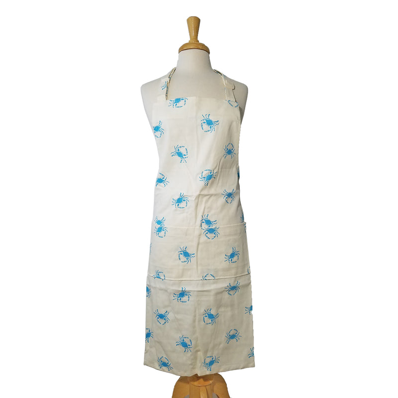 Blue Crab Apron Full - Tropical Blue