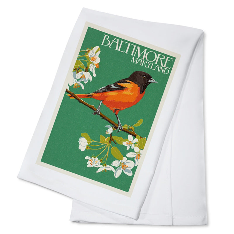 Baltimore Maryland Oriole Bird Kitchen Towel