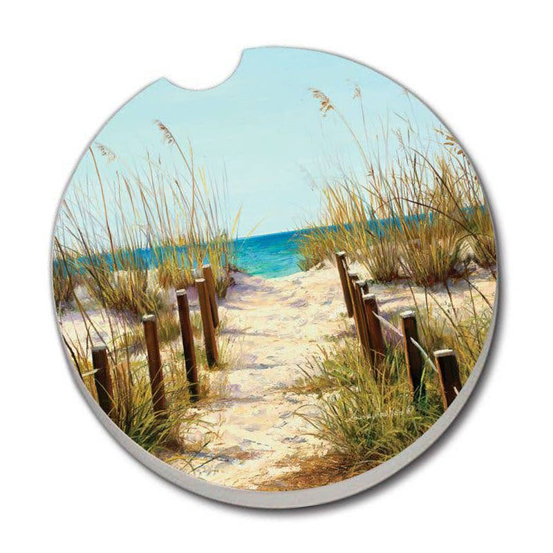 Beach Path Absorbent Stone Car Coaster