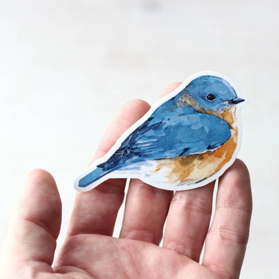 Bluebird Watercolor Vinyl Sticker Scene