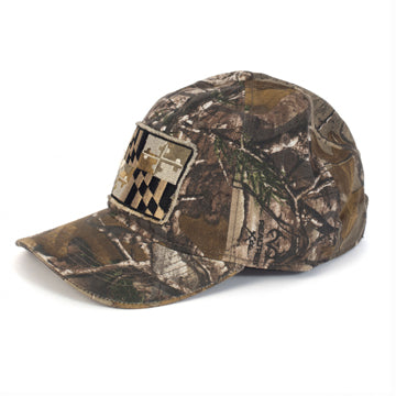 Maryland Flag Realtree Camo Baseball Hat Side