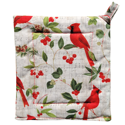 Potholder Locally Sewn - Cardinals with Musical Notes