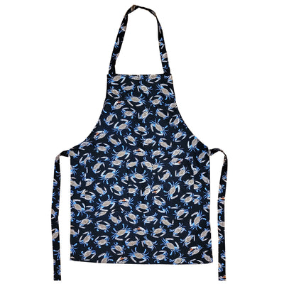 Natural Blue Crab Apron Full - Black Background