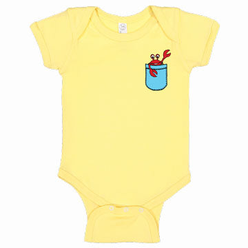 Crab Pot Yellow Baby Onesie