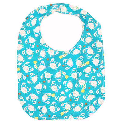 Crab Baby Bib - Turquoise Background