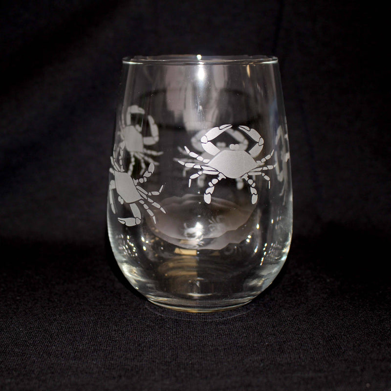 Crab Stemless Wine Glass