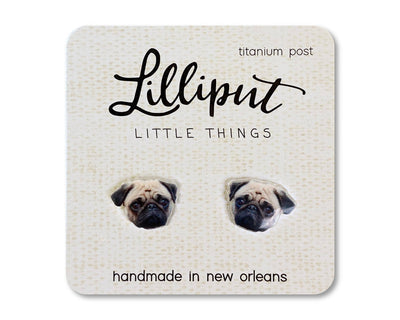 Pug Dog Lilliput Earrings