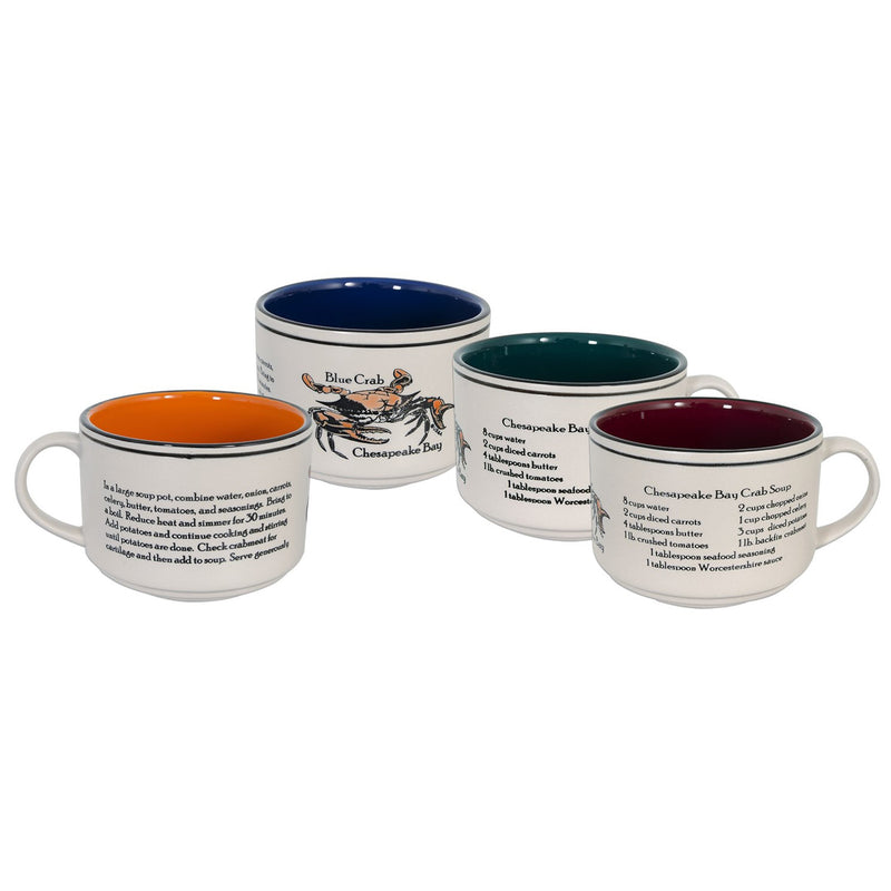 Blue Crab Etched Soup Mug Multi