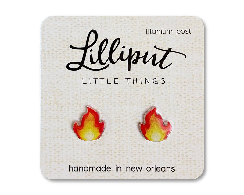 Hot Flame Emoji Lilliput Earrings