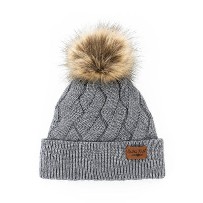 Britt's Knits Pom Hat Gray