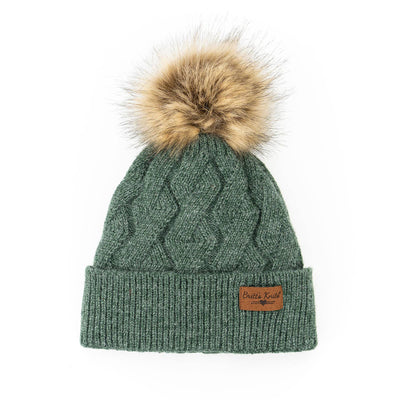 Britt's Knits Pom Hat Green