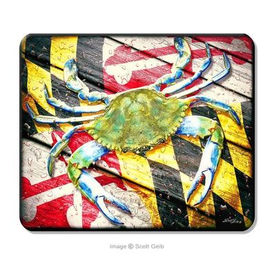 Maryland Flag Blue Crab Neoprene Mouse Pad