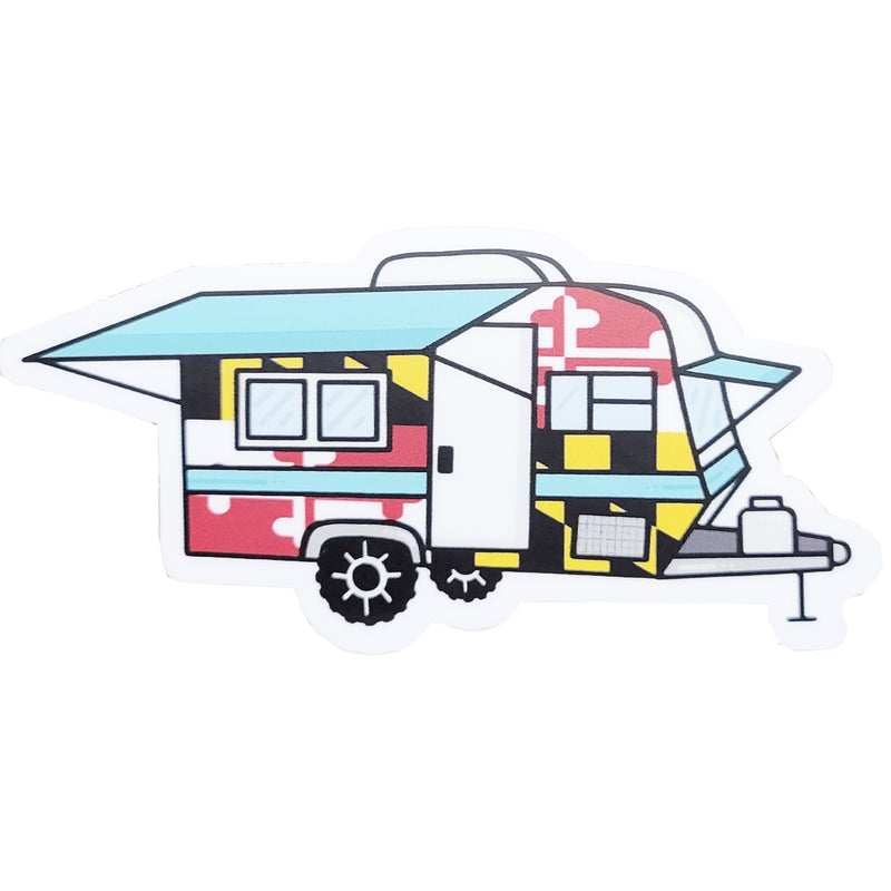 Maryland Flag Camper Vinyl Sticker