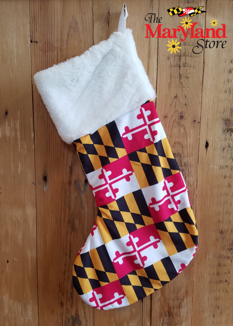 Maryland Flag Christmas Stocking Display