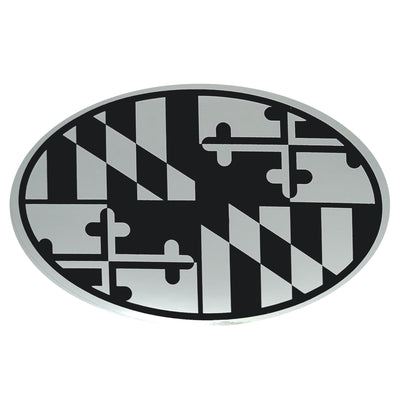 Maryland Flag Chrome (Reflective) Euro Sticker Oval