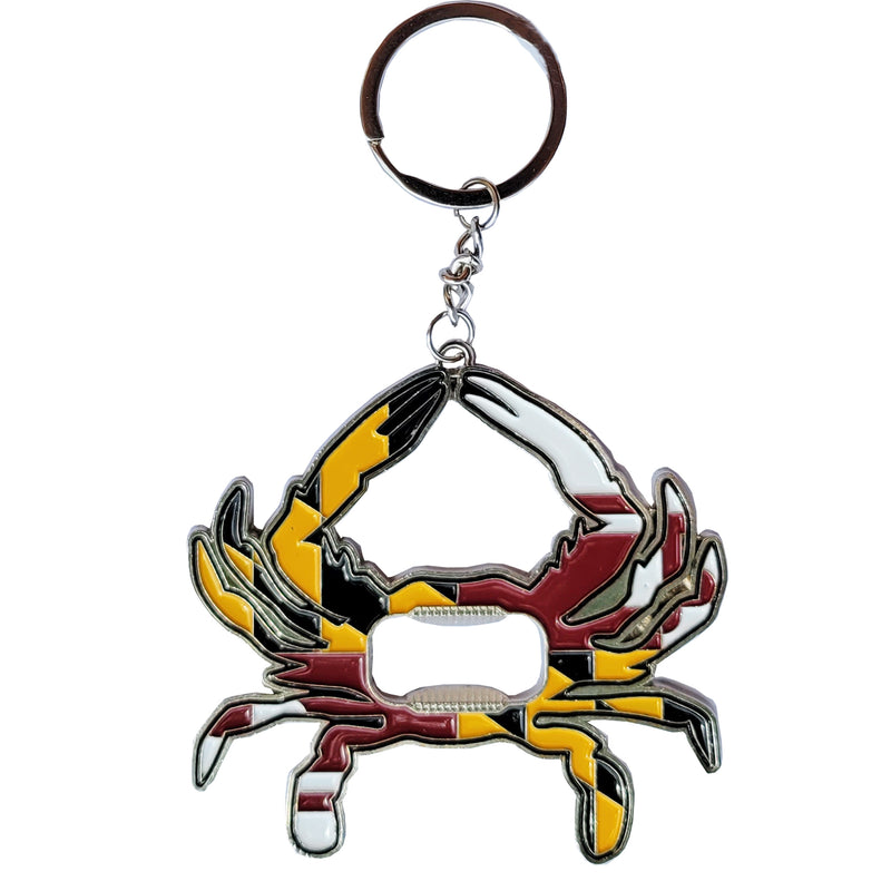 Maryland Flag Crab Bottle Opener Key Ring