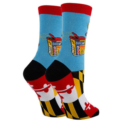 Maryland Flag with Novelty Crab Socks