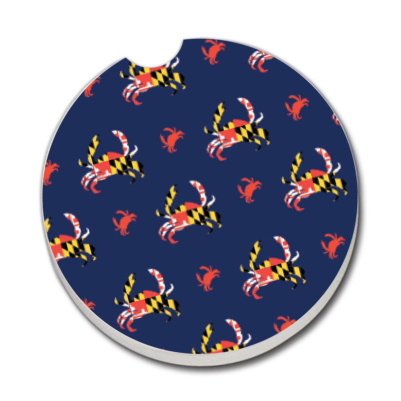 Maryland Flag Crab Absorbent Stone Car Coaster