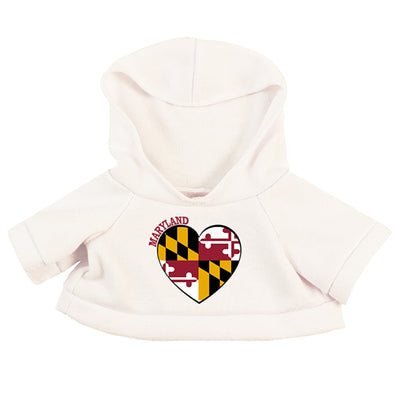 Maryland Flag Heart Hoodie for Chubby Plush Dog