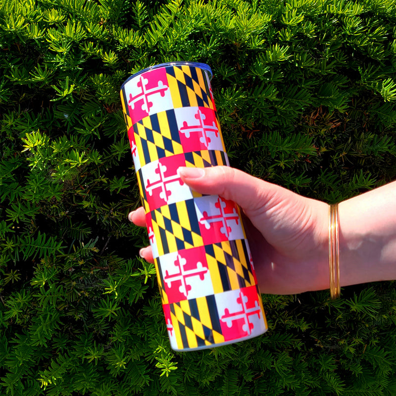 Maryland Flag 20oz Stainless Steel Tumbler Model Outside