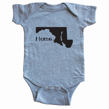 Maryland Home Heather Gray Baby Onesie