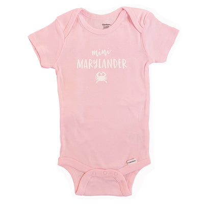 Mini Marylander Crab Baby Onesie Pink