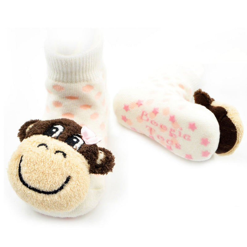 Rattle Baby Socks - Monkey Girl