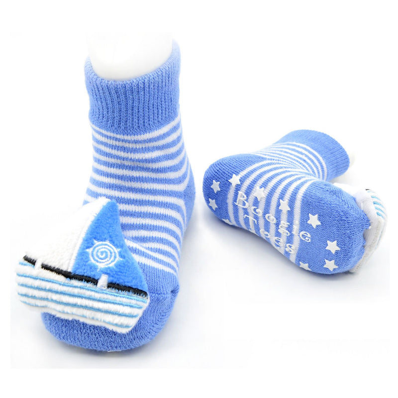 Rattle Baby Socks - Sailboat