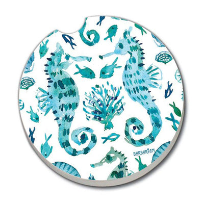 Seahorses Absorbent Stone Car Coaster