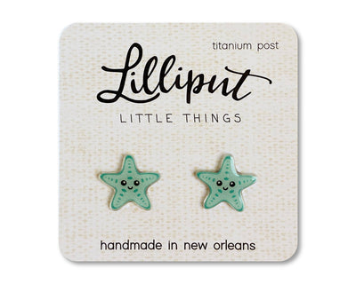 Aqua Starfish Lilliput Earrings