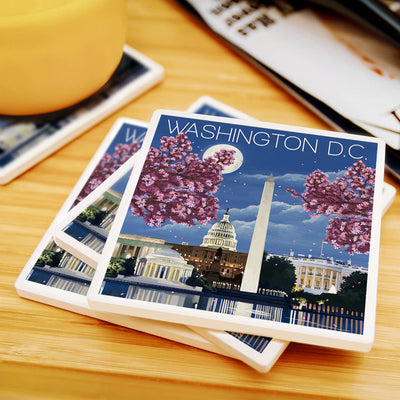 Washington D.C. Landmarks Ceramic Coaster Scene